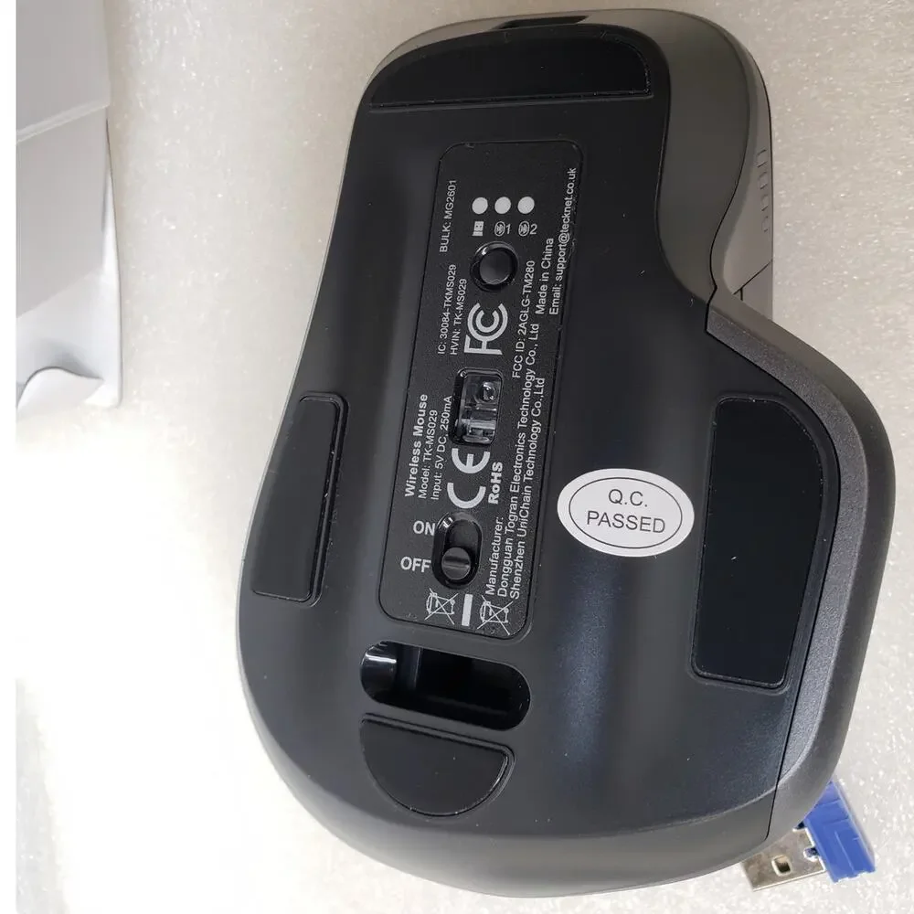 TECKNET Ergonomic Rechargeable Wireless Mouse (Model: TK-MS029)